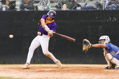 Columbia second baseman Madden Mann drives in a run against Keystone Heights on Monday. (BRENT KUYKENDALL/Lake City Reporter)