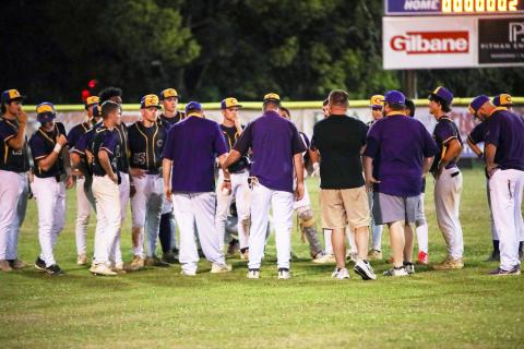 Columbia’s baseball team meets for the final time following its 5-2 loss to Mosley in the Region 1-5A quarterfinals. (BRENT KUYKENDALL/Lake City Reporter)