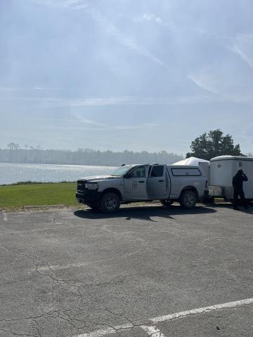 Helicopters will be making water drops on hot spots in the Osceola National Forest brush fire that started Sunday near the rifle range on the northeast side of Lake City. (COURTESY LAKE CITY FIRE DEPARTMENT)