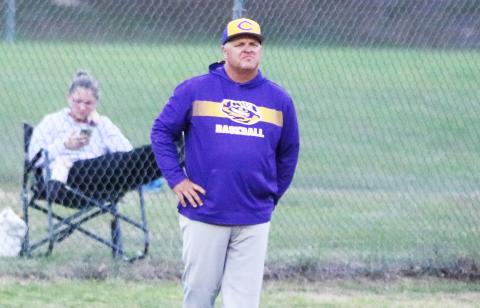 Columbia coach Chris Howard looks on during a game against Newberry on March 31. (JORDAN KROEGER/Lake City Reporter)
