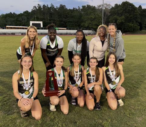 Suwannee's girls track and field team finished runner-up at the District 2-2A meet on Thursday. (COURTESY)