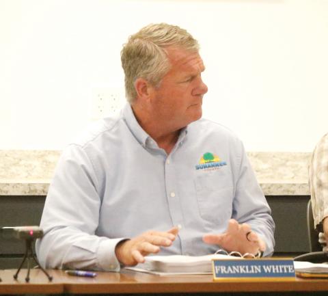Franklin White, a Suwannee County commissioner who serves on the North Florida Water Utilities Authority board, said the two counties are either ‘either all in or we ain’t’ when it comes to supporting the Authority. (JAMIE WACHTER/Lake City Reporter)