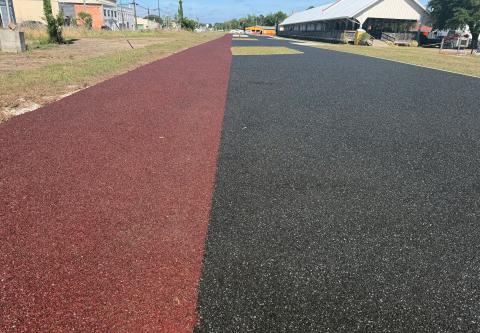 A semi-permeable material was used for the parking improvements at Heritage Square in the Live Oak Community Redevelopment Area. The project is not quite complete as Curt’s Construction, which is handling the $1.029 million project, ran out of the material. It is expected to be completed this weekend. (COURTESY)