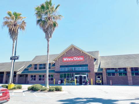 The former Harveys Supermarket on the west side of Lake City will be officially unveiled as a Winn-Dixie on Saturday. The branding on the store changed two weeks ago. (TODD WILSON/Lake City Reporter)