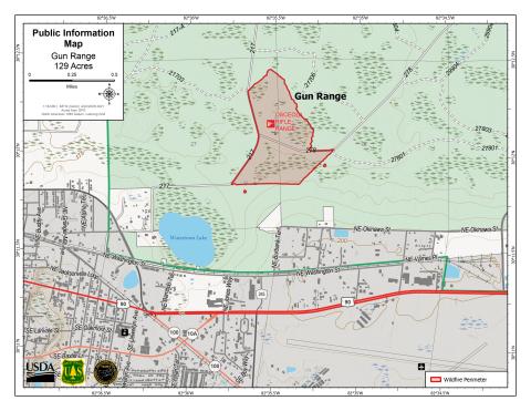 The Gun Range Fire remains 129 acres and is 50% contained. (U.S. FOREST SERVICE)