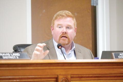 Suwannee County Attorney Adam Morrison told the County Commission that it had no discretion on the matter, it had to ratify the School Board’s desire to place the half-cent sales tax on the ballot for voters to decide. (JAMIE WACHTER/Lake City Reporter)