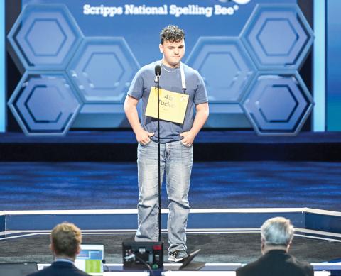 Fort White Middle School’s Tucker Ayers competes in the preliminary round of the Scripps National Spelling Bee in Washington D.C. this past week. (COURTESY SCRIPPS NATIONAL SPELLING BEE)