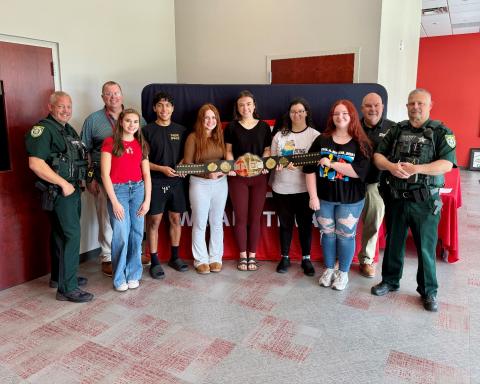 Fort White High won the Florida Department of Transportation’s Battle of the Belts competition between Columbia High and FWHS to encourage students to wear their seatbelts. (COURTESY)