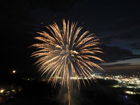 Fireworks explode above Lake City during last year’s Independence Day celebration at the Florida Gateway Fairgrounds. In addition to fireworks, this year’s 250th celebration will include a laser show and hot air balloons. (FILE)