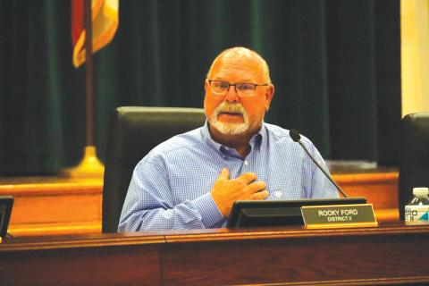 Commissioner Rocky Ford said he was assured by AmeriPro officials the company could pull as many trucks as needed from other areas to supplement the county. The move has yet to happen. (JAMIE WACHTER/Lake City Reporter)