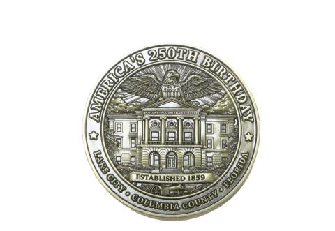 Columbia County's Kimi Roberts and her team commissioned 3,000 commemorative coins to mark the country's 250th anniversary. (MORGAN MCMULLEN/Lake City Reporter)