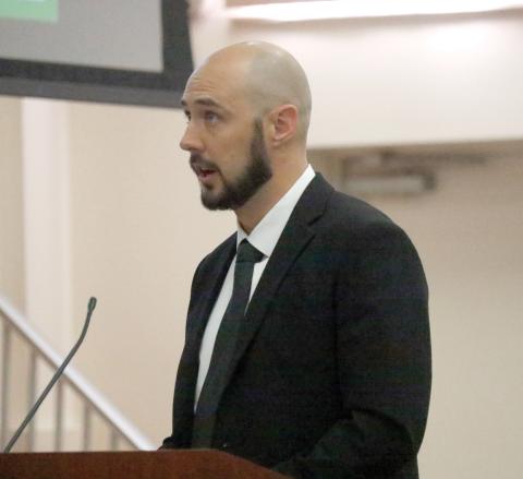 Caleb Perla, a partner with Powell and Jones, said the Columbia County audit showed the county’s finances had a ‘good balance.’ (JAMIE WACHTER/Lake City Reporter)