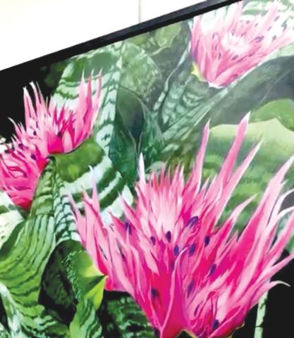 Ingrida Passett won first place in painting with the large canvas of bromeliad plants. (COURTESY)