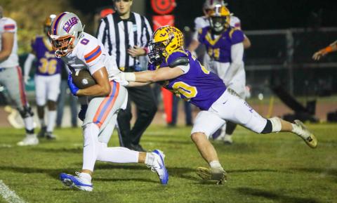 Columbia linebacker Bryson Grinstead tries to chase down Bolles running back Xander Edwards on Oct 31, 2025. (FILE)