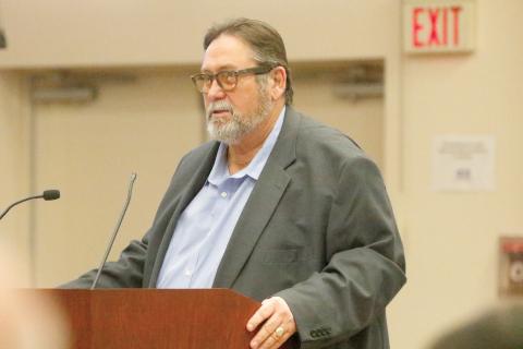 Brian Tucker, who lives on Mayo Road, told the Columbia County Commission on Thursday that the dirt road is a ‘hazard.’ (JAMIE WACHTER/Lake City Reporter)