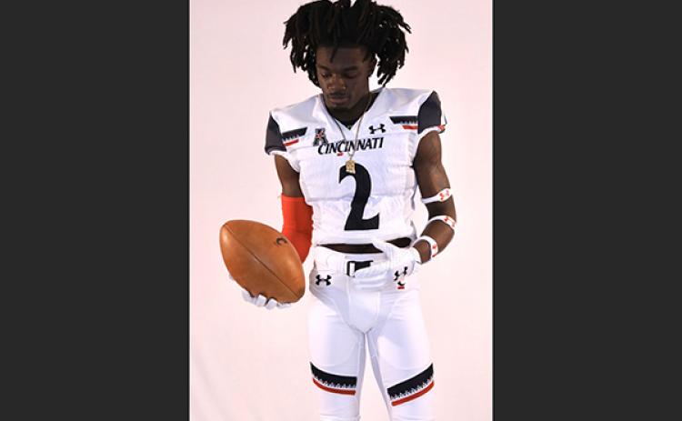 Columbia receiver Marquez Bell is pictured on his visit to Cincinnati at the end of January. Bell signed his national letter of intent with the Bearcats on Wednesday. (COURTESY)