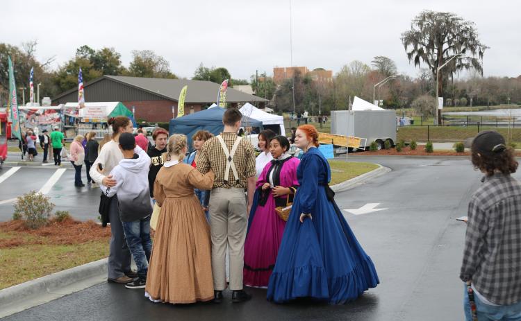 Youngsters in period dress at the Olustee Festival. (TONY BRITT/Lake City Reporter)