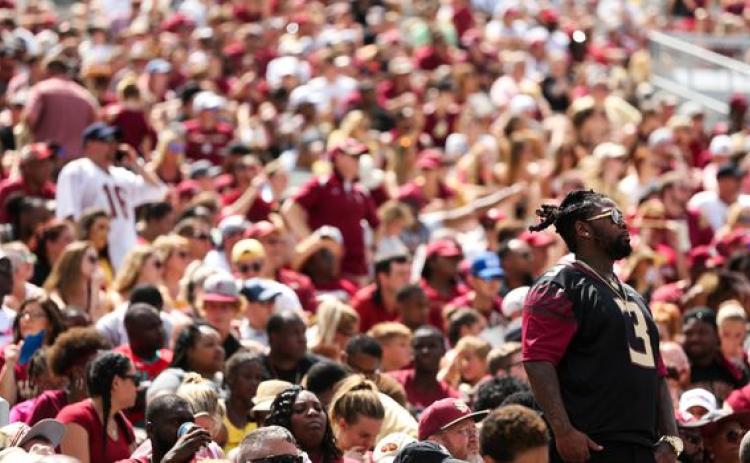 Florida State fans watch the Seminoles game against Boise State in August at Doak Campbell Stadium in Tallahassee. (TAMPA BAY TIMES/TNS)