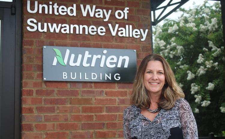 Jennifer Anchors, United Way of Suwannee Valley Executive Director, stands outside the agency’s office Monday afternoon. The United Way of Suwannee Valley provided financial assistance to 68 families through its Covid Relief Fund during the past four months. The agency received more than 200 applications for financial assistance from the fund. (TONY BRITT/Lake City Reporter)