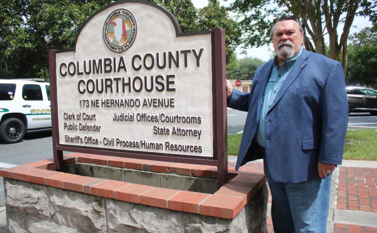 P. DeWitt Cason, who has served as the Columbia County Clerk of Circuit Court and Comptroller for 32 years, stands outside the Columbia County Courthouse on Wednesday afternoon. Cason recently submitted his resignation papers to Gov. Ron DeSantis with plans to leave office 2 p.m. Aug. 14. (TONY BRITT/Lake City Reporter)