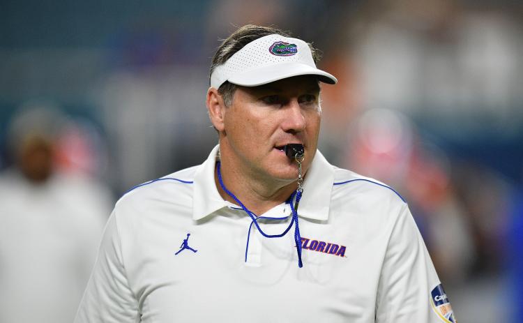 Florida coach Dan Mullen confirmed Tuesday that Trevon Grimes and Kadarius Toney have returned after missing the first few days of fall camp while Jacob Copeland rejoined the Gators after skipping the start of camp. (MARK BROWN/Getty Images/TNS)