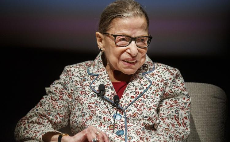 Supreme Court Justice Ruth Bader Ginsburg, pictured at the University of Chicago on Sept. 9, 2019, passed away Friday at 87. (ARMANDO L. SANCHEZ/Chicago Tribune)