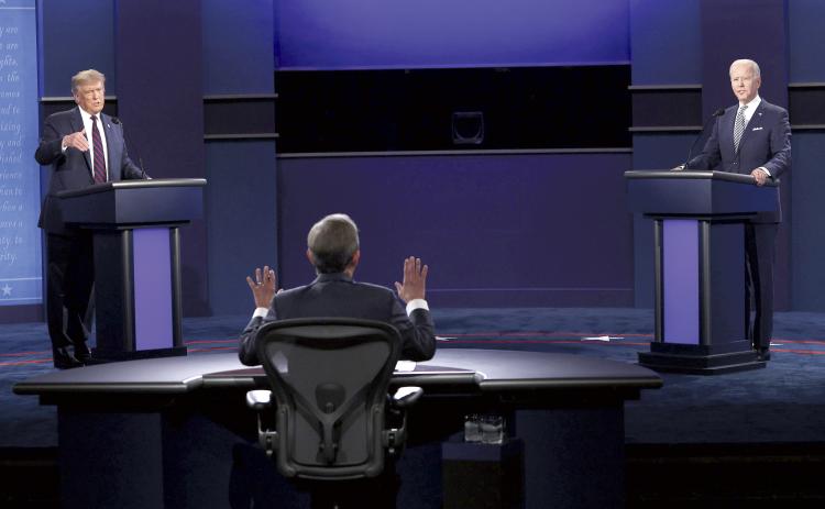 President Donald Trump, left, and Democratic presidential nominee Joe Biden, right, participate in the first presidential debate in Cleveland in September. (SCOTT OLSON/Getty Images)