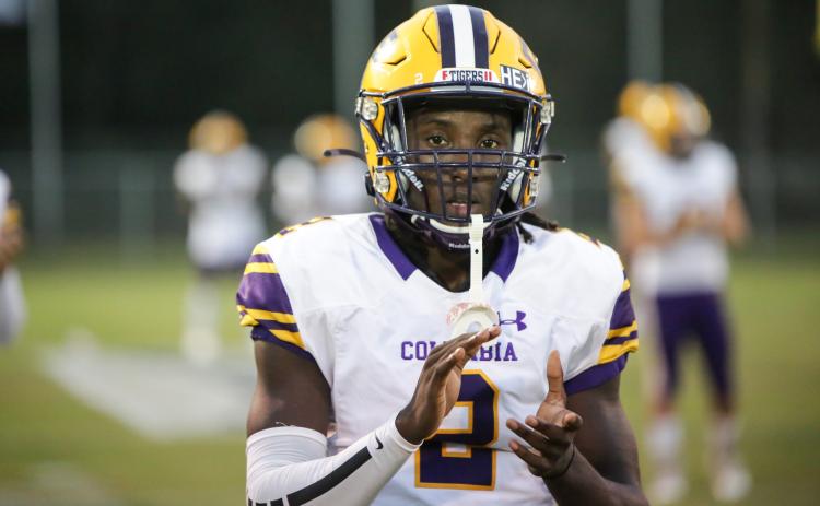 Columbia receiver Jaden Williams warms up before a game against Wakulla on Oct. 23. Williams decommitted from Western Michigan on Tuesday. (BRENT KUYKENDALL/Lake City Reporter)