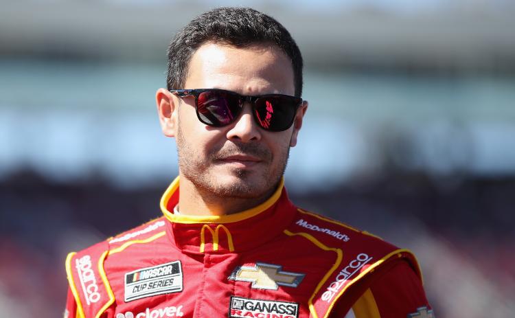 Kyle Larson stands on the grid during qualifying for the NASCAR Cup Series FanShield 500 at Phoenix Raceway on March 7, 2020, in Avondale, Arizona. (CHRISTIAN PETERSEN/Getty Images/TNS)