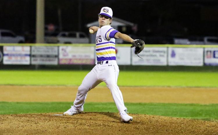 Columbia pitcher Cole Williams silenced Santa Fe’s bats on Tuesday night in the Tigers’ season opener. (BRENT KUYKENDALL/Lake City Reporter)