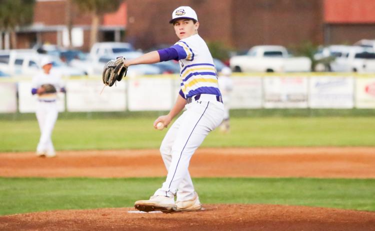 Columbia pitcher Truitt Todd winds up to pitch against Stanton on March 9. (BRENT KUYKENDALL/Lake City Reporter)