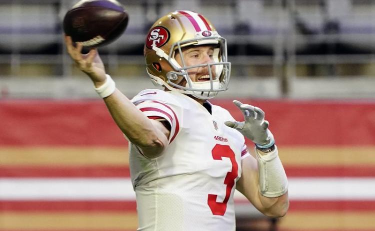 Former San Francisco 49ers quarterback C.J. Beathard (3) throws against the Seattle Seahawks on Jan. 3 in Glendale, Ariz. The Jacksonville Jaguars signed former San Francisco 49ers quarterback C.J. Beathard on Wednesday, giving them an experienced backup if they trade Gardner Minshew. (RICK SCUTERI/AP File)