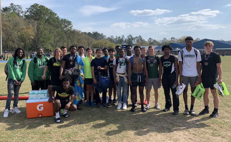 Suwannee’s boys track & field team placed third at the Tommy Taylor Invitational on Saturday. (COURTESY)