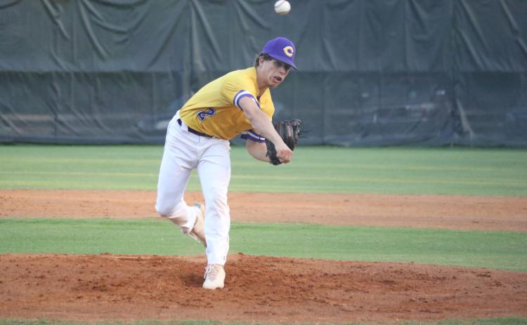 Columbia pitcher Cole Williams fires to the mound against Buchholz on Wednesday night. (MORGAN MCMULLEN/Lake City Reporter)