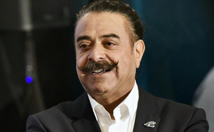 Jacksonville Jaguars owner Shad Khan speaks at EverBank Field on March 8, 2017, in Jacksonville. (AP FILE PHOTO)