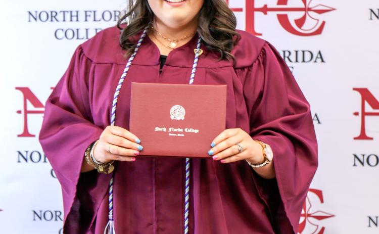 Brooke Kaitlyn Stephens, of Lake City, received an Associate in Science in Registered Nursing degree as part of North Florida College’s spring commencement ceremony May 7. (COURTESY)