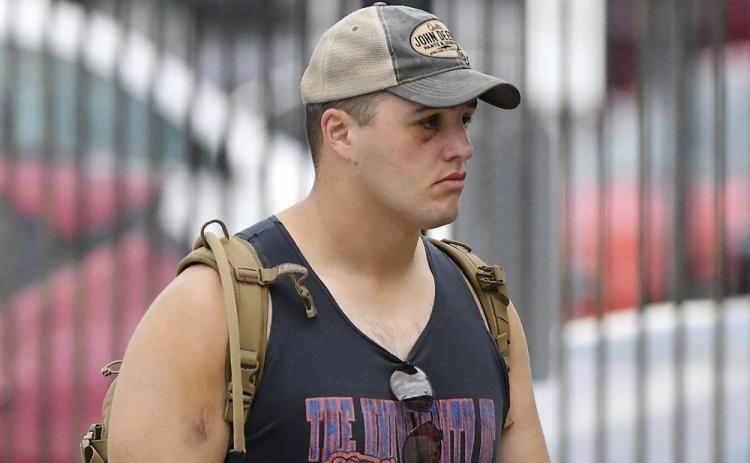 Jacksonville Jaguars defensive tackle Taven Bryan arrives for training camp on July 27 in Jacksonville. A first-round draft pick 3½ years ago, Bryan is squarely on Jacksonville’s roster bubble as the Jaguars prepare to close out the preseason at Dallas on Sunday. (BOB SELF/The Florida Times-Union/TNS)