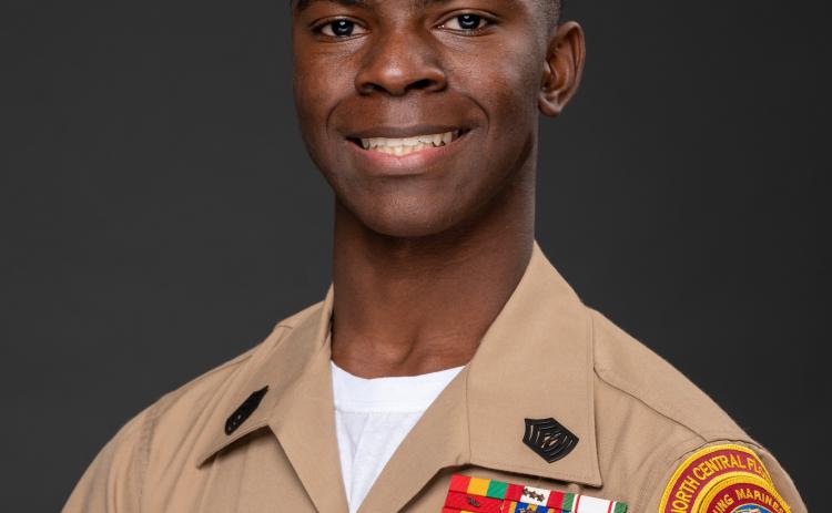 Clayton Flemming poses in his Young Marines uniform. (COURTESY)