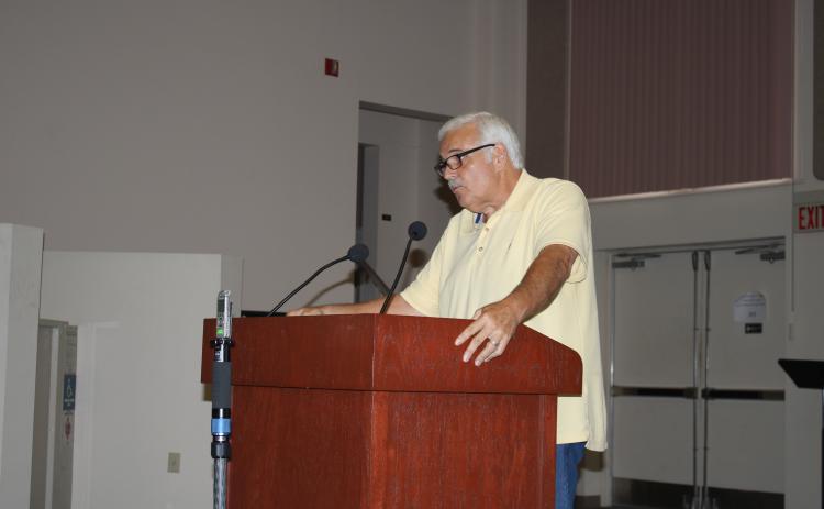 Lake Shore Hospital Authority Executive Director Dale Williams addresses the county commission Thursday. (TONY BRITT/Lake City Reporter)