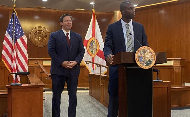 Gov. Ron DeSantis on Tuesday named physician and researcher Joseph Ladapo as state surgeon general. (RYAN DAILEY/News Service of Florida)