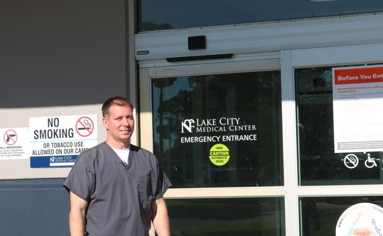 Brian Sellers, a Marine Corps vet and director of emergency services at LCMC, was wounded in Iraq. (JAMIE WACHTER/Lake City Reporter)
