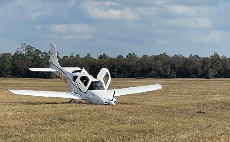 A single-engine plane crashed after landing at the Lake City Gateway Airport on Saturday afternoon. The pilot suffered minor injuries. (COURTESY)