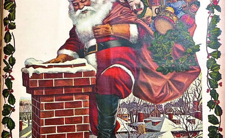 The Christmas edition of the weekly Lake City Citizen-Reporter on Dec. 15, 1916, featured a full-color drawing of Santa Claus readying to deliver some toys to children. The full-page color drawing was sponsored by the East Coast Lumber Company, one of the largest employers in the community at the time.