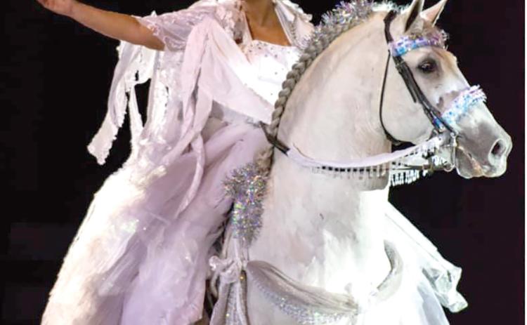 Yvonne Barteau performs as the snow queen in a previous ‘Spirit of the Horse’ show. (COURTESY)