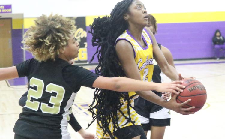 Columbia guard Na’Haviya Paxton drives to the basket against Oakleaf on Wednesday night. (JORDAN KROEGER/Lake City Reporter)