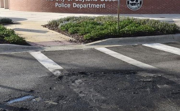 A Lake City man died in a vehicle fire in the parking lot of the Daytona Beach Police Department early Wednesday morning. (COURTESY)