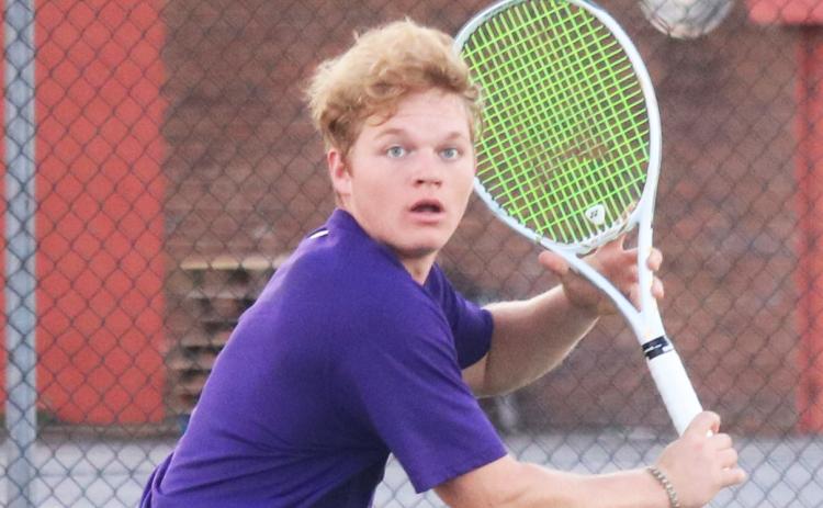 Columbia’s Camrin Wilcoxon gets ready to return a shot in a match last season. (JORDAN KROEGER/Lake City Reporter)
