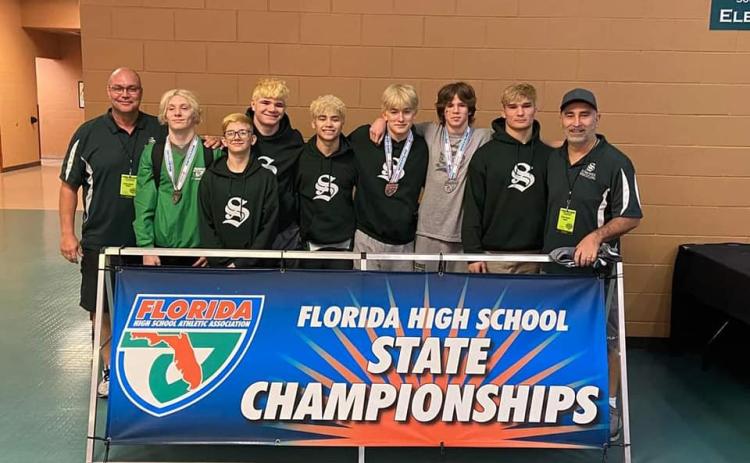 Suwannee’s wrestling team placed 10th at the Class 1A state meet on Saturday. (COURTESY)