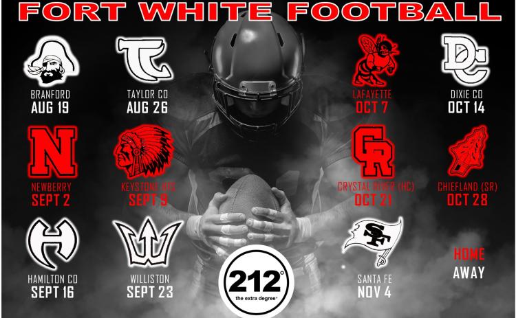 Fort White's 2022 football schedule. (COURTESY)
