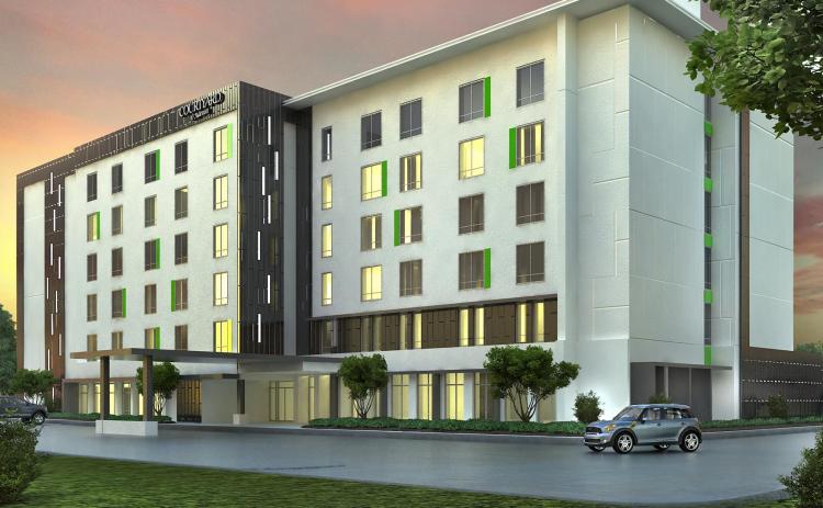 An artist’s rendering of the Courtyard by Marriott that is under construction along U.S. Highway 90 West in Lake City. Construction is expected to be complete by June 2023. (COURTESY)